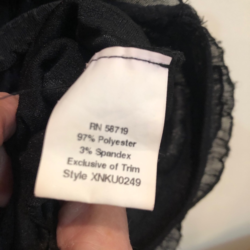 NY Collection Ruffled Black Top - Picture 2 of 7